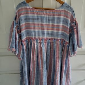Free People Striped Shirt Top Size S/M
